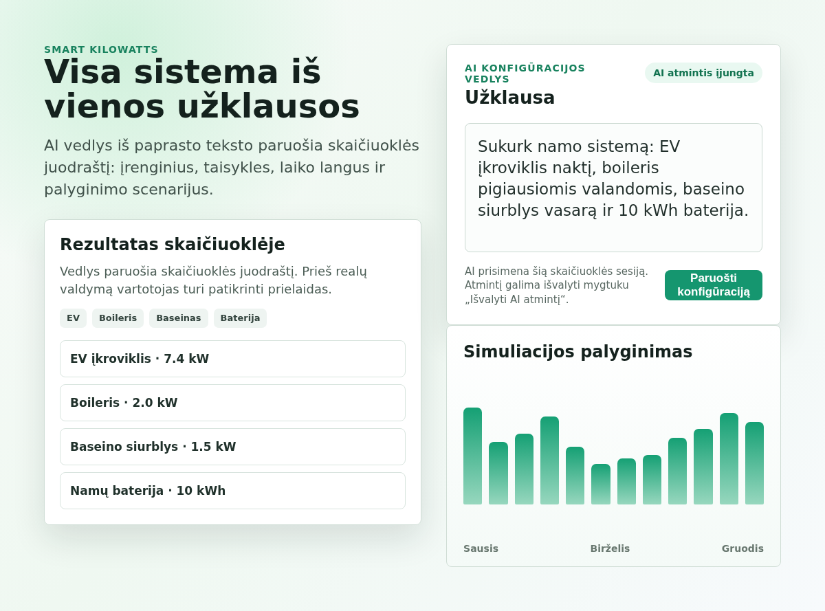 Visa elektros vartojimo sistema iš AI užklausos