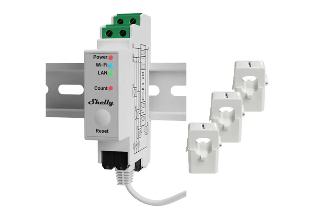 Shelly Pro 3EM energy meter with current transformers